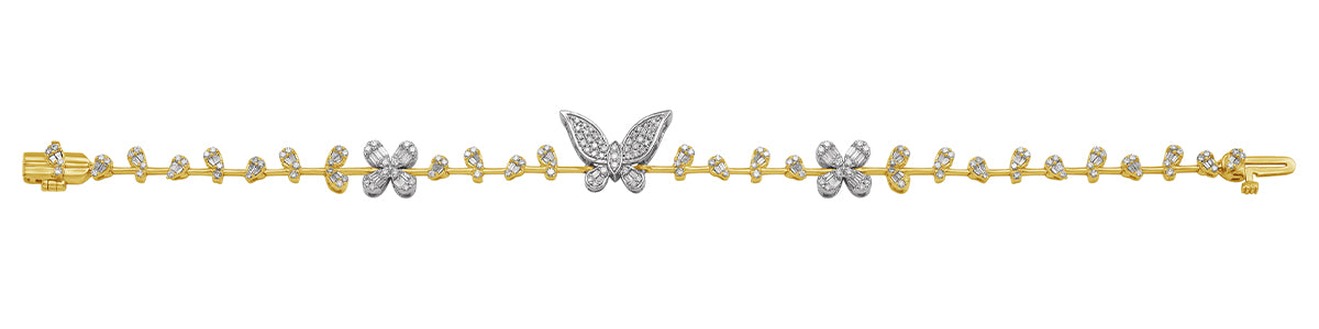 10K Two Tone Gold 1.29-1.30 Cttw Diamond Bracelet