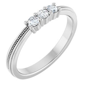 14K White Gold Round 2.5 Mm Polished 1/5 Ctw Lab-Grown Diamond Anniversary Band Size 7