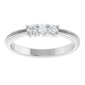 14K White Gold Round 2.5 Mm Polished 1/5 Ctw Lab-Grown Diamond Anniversary Band Size 7