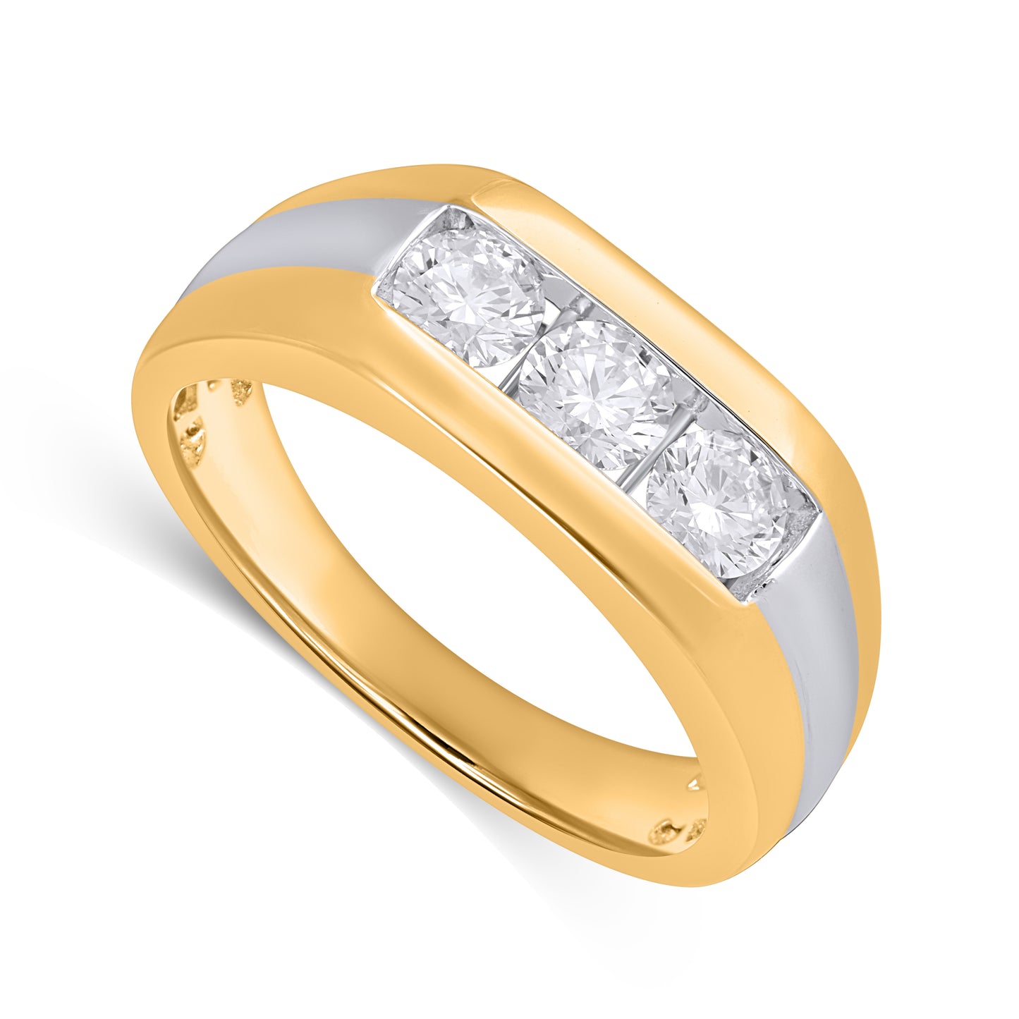 14K Yellow Gold 1.00 Cttw Lab Grown Diamond Mens Band