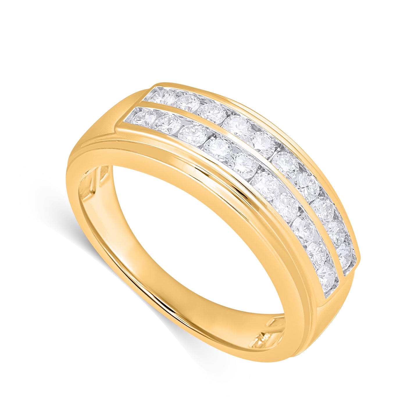 14K Yellow Gold 0.97-0.98 Cttw Lab Grown Diamond Mens Band