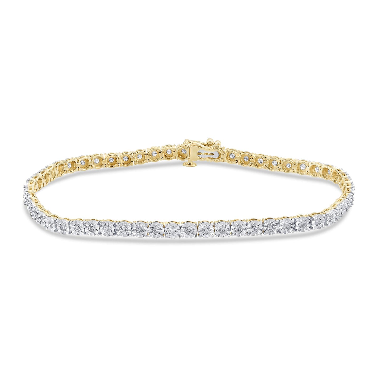 10K Yellow Or Rose Gold Diamond Bracelet