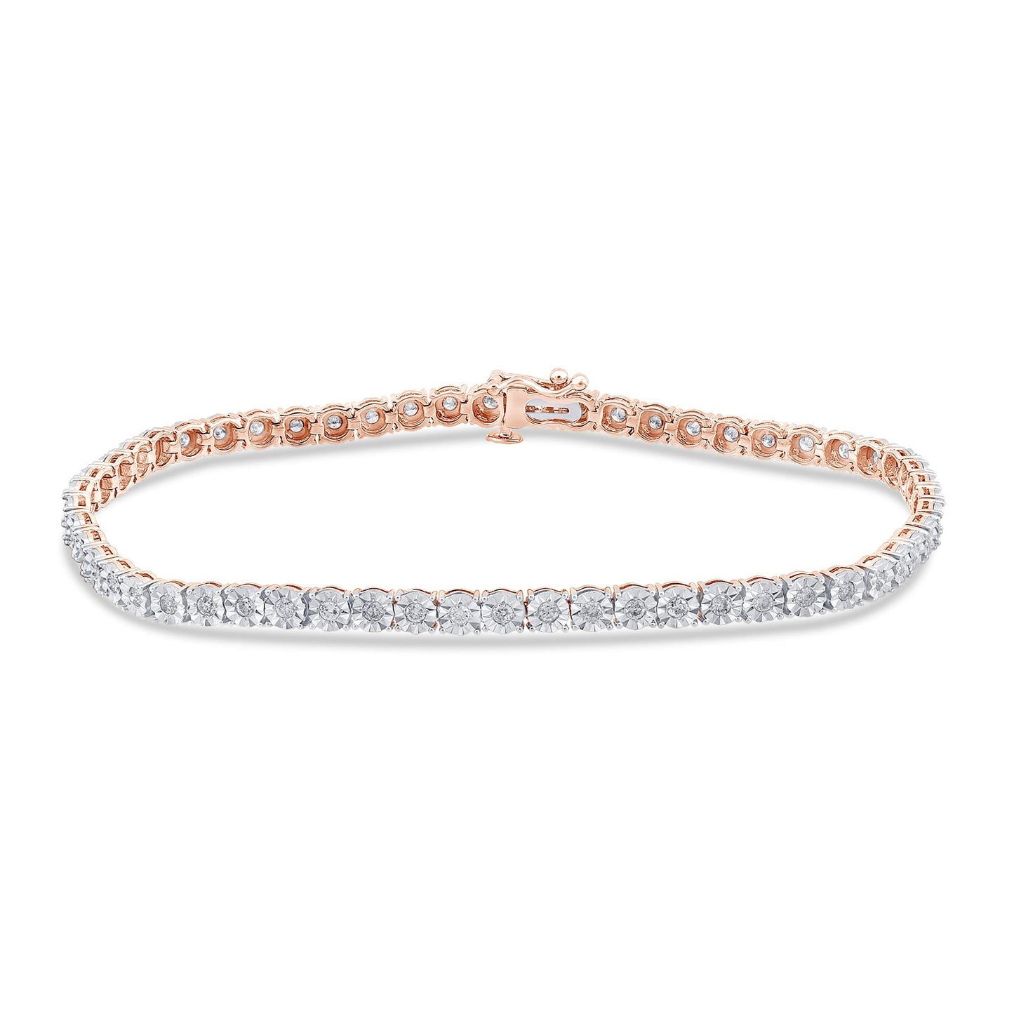 10K Yellow Or Rose Gold Diamond Bracelet