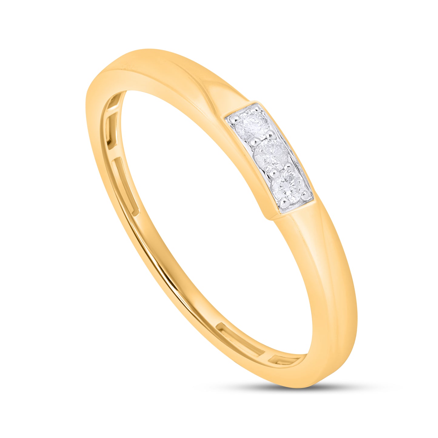 10K Yellow Gold 0.10 Cttw Diamond Mens Band
