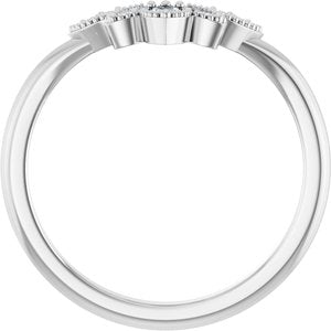 14K White Gold Natural Diamond Marquise 3.5 X 2 Mm Natural Diamond Polished 1/8 Ctw Natural Diamond Contour Band Size 7