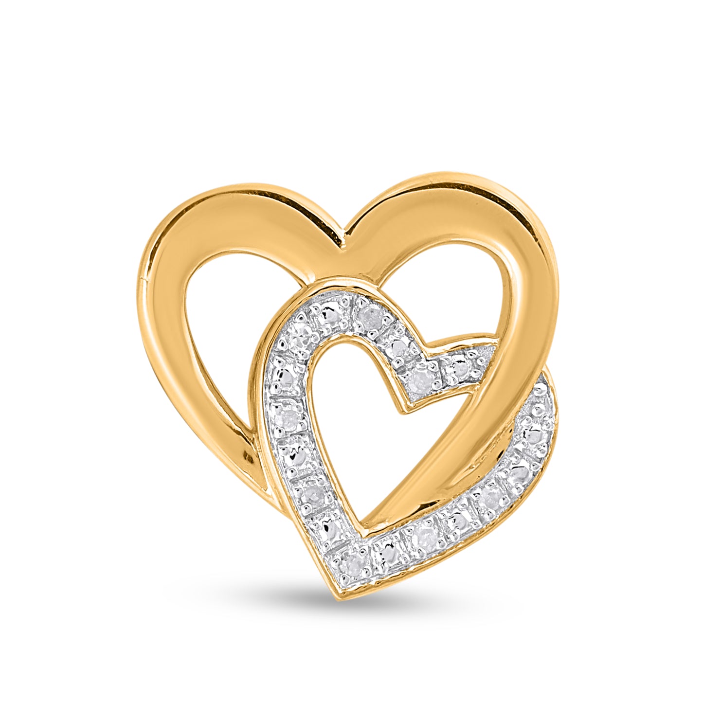 925 Sterling Silver 0.03 Cttw Diamond "Heart" Ladies Pendant