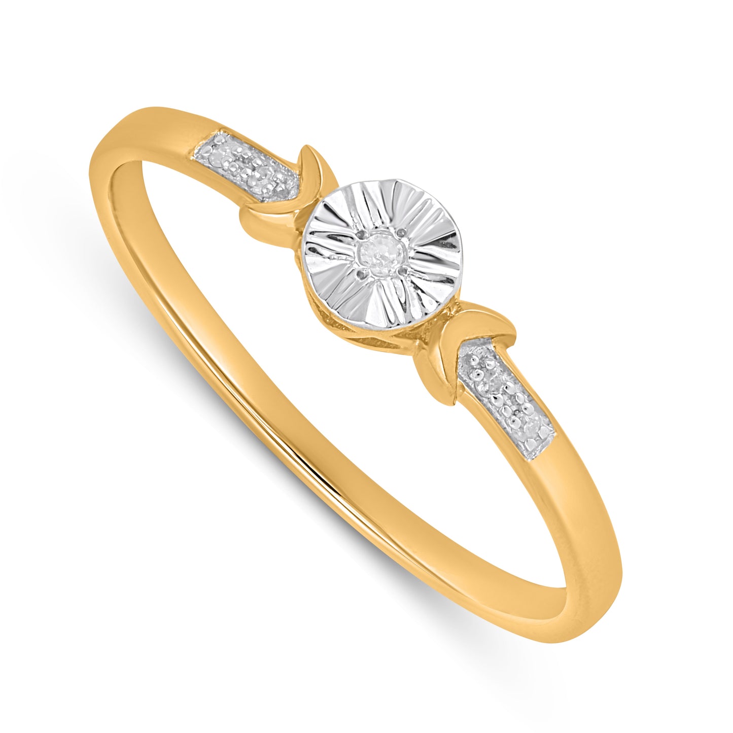 925 Sterling Silver 0.03 Cttw Diamond Ladies Ring