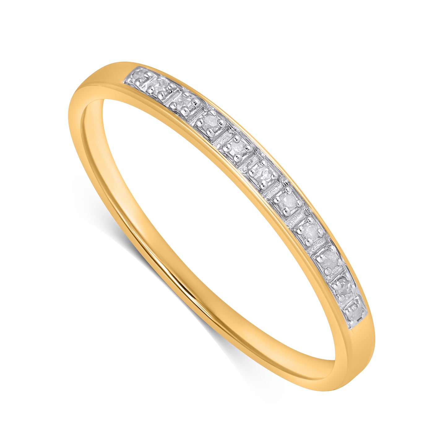 925 Sterling Silver 0.04 Cttw Diamond Ladies Band