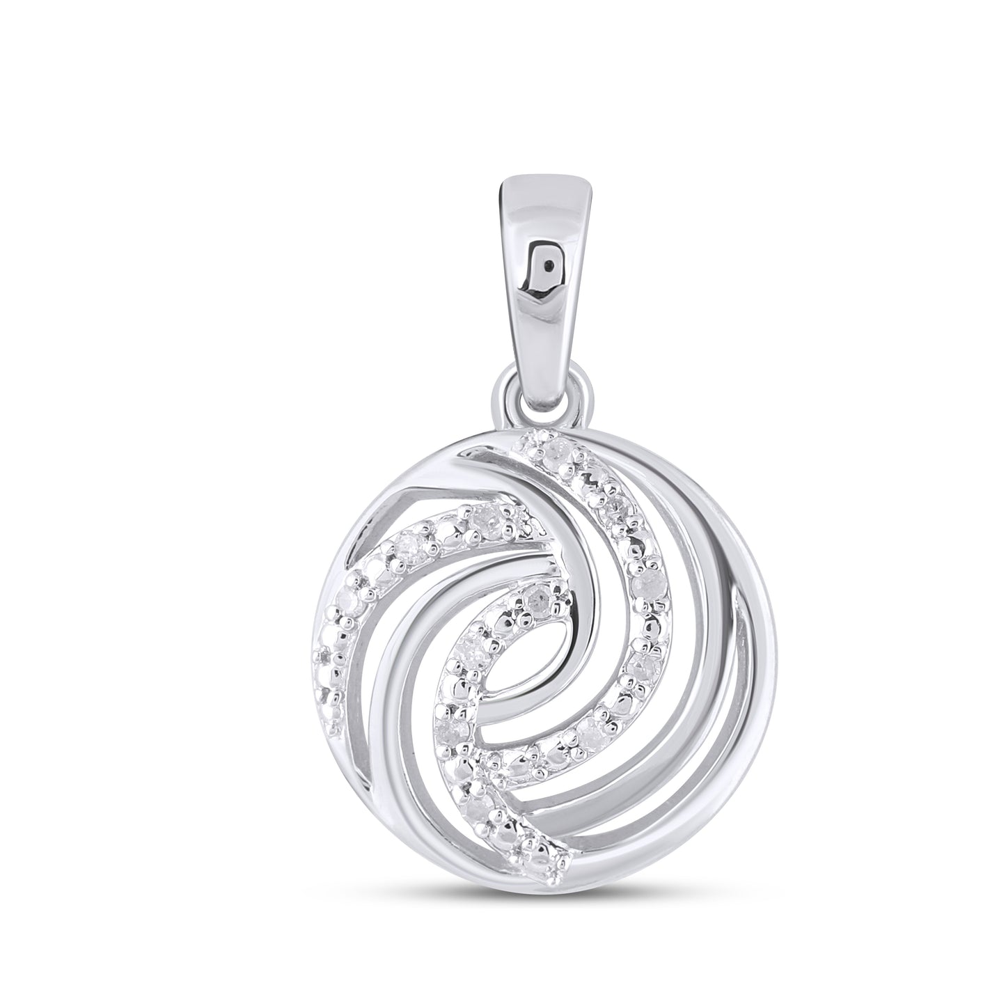 925 Sterling Silver 0.05 Cttw Diamond Ladies Pendant