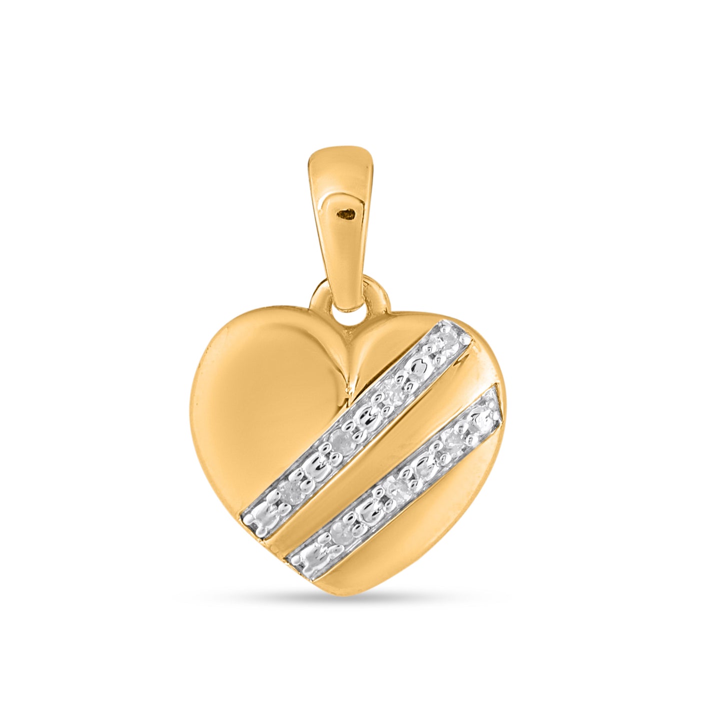 925 Sterling Silver 0.04 Cttw Diamond "Heart" Ladies Pendant