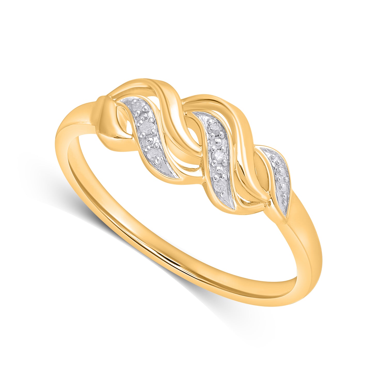 925 Sterling Silver 0.03 Cttw Diamond Ladies Ring