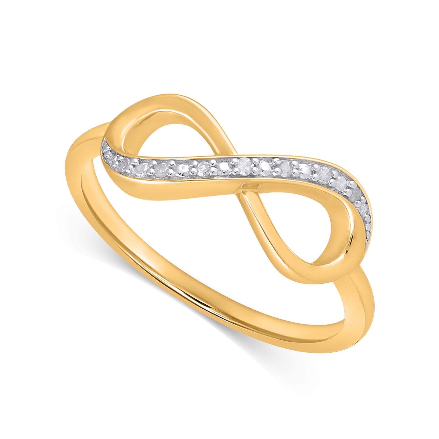 925 Sterling Silver 0.04 Cttw Diamond Ladies Ring