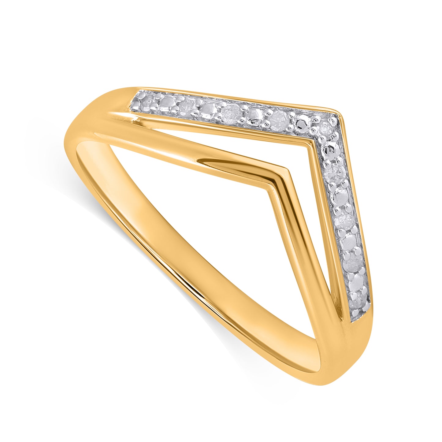 925 Sterling Silver 0.05 Cttw Diamond Ladies Ring