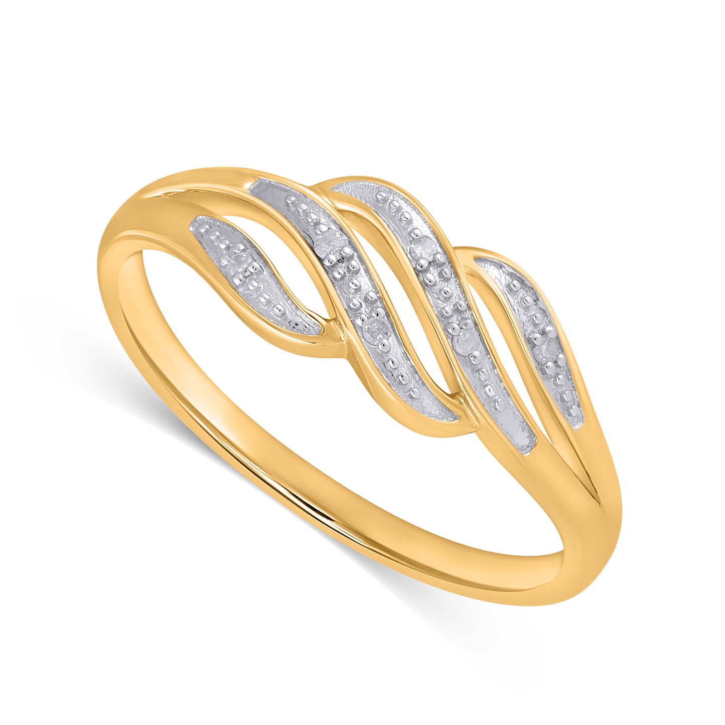 925 Sterling Silver 0.03 Cttw Diamond Ladies Ring