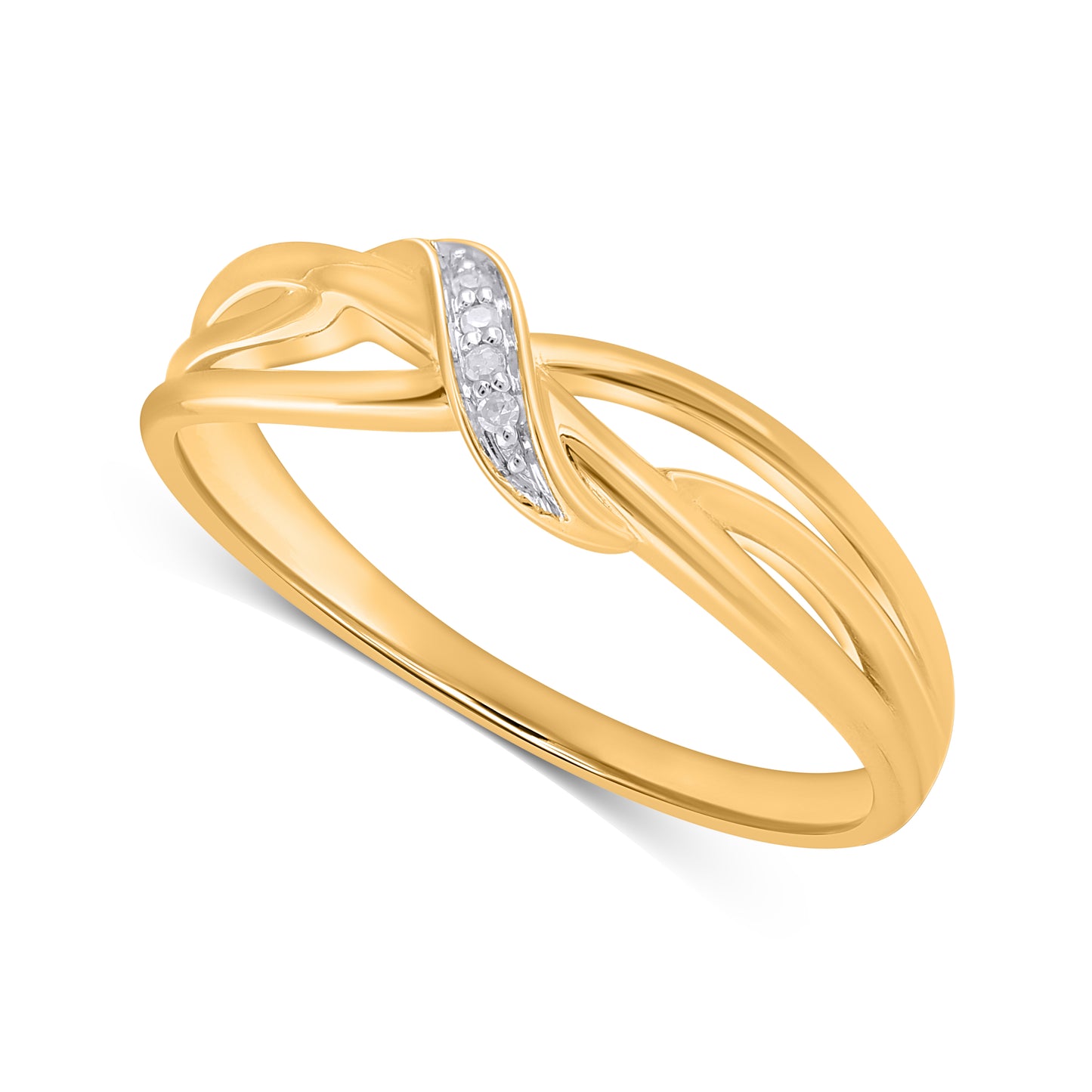 925 Sterling Silver 0.02 Cttw Diamond Ladies Ring