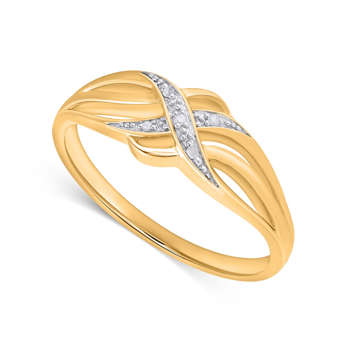 925 Sterling Silver 0.02 Cttw Diamond Ladies Ring