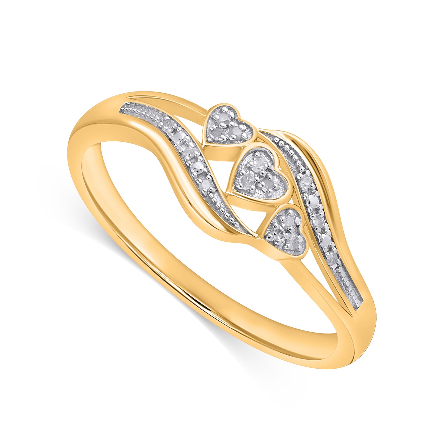 925 Sterling Silver 0.05 Cttw Diamond Ladies Ring