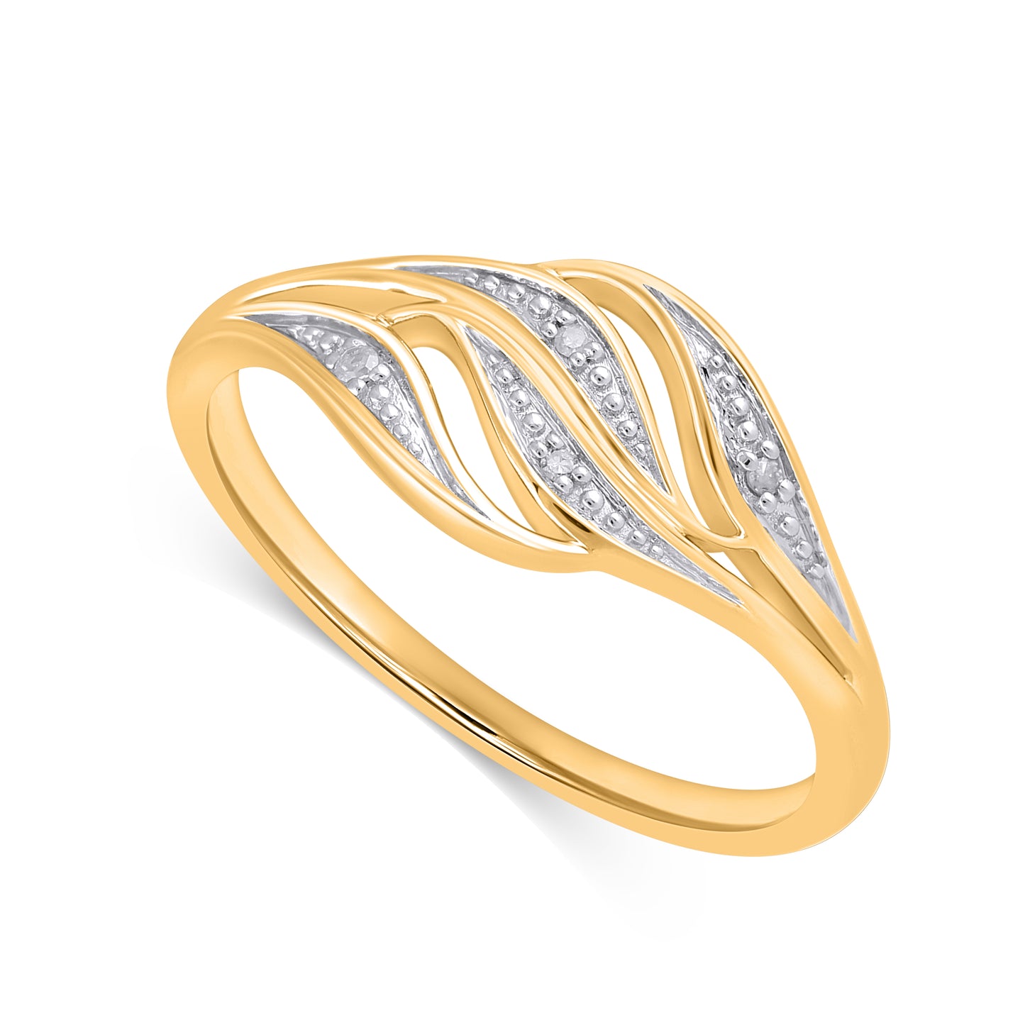 925 Sterling Silver 0.02 Cttw Diamond Ladies Ring
