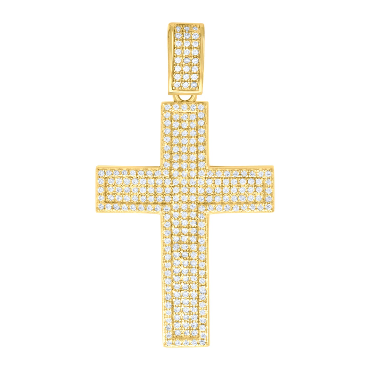 Sterling Silver Mens 1.07ct Moissanite Cross Religious Charm Pendant