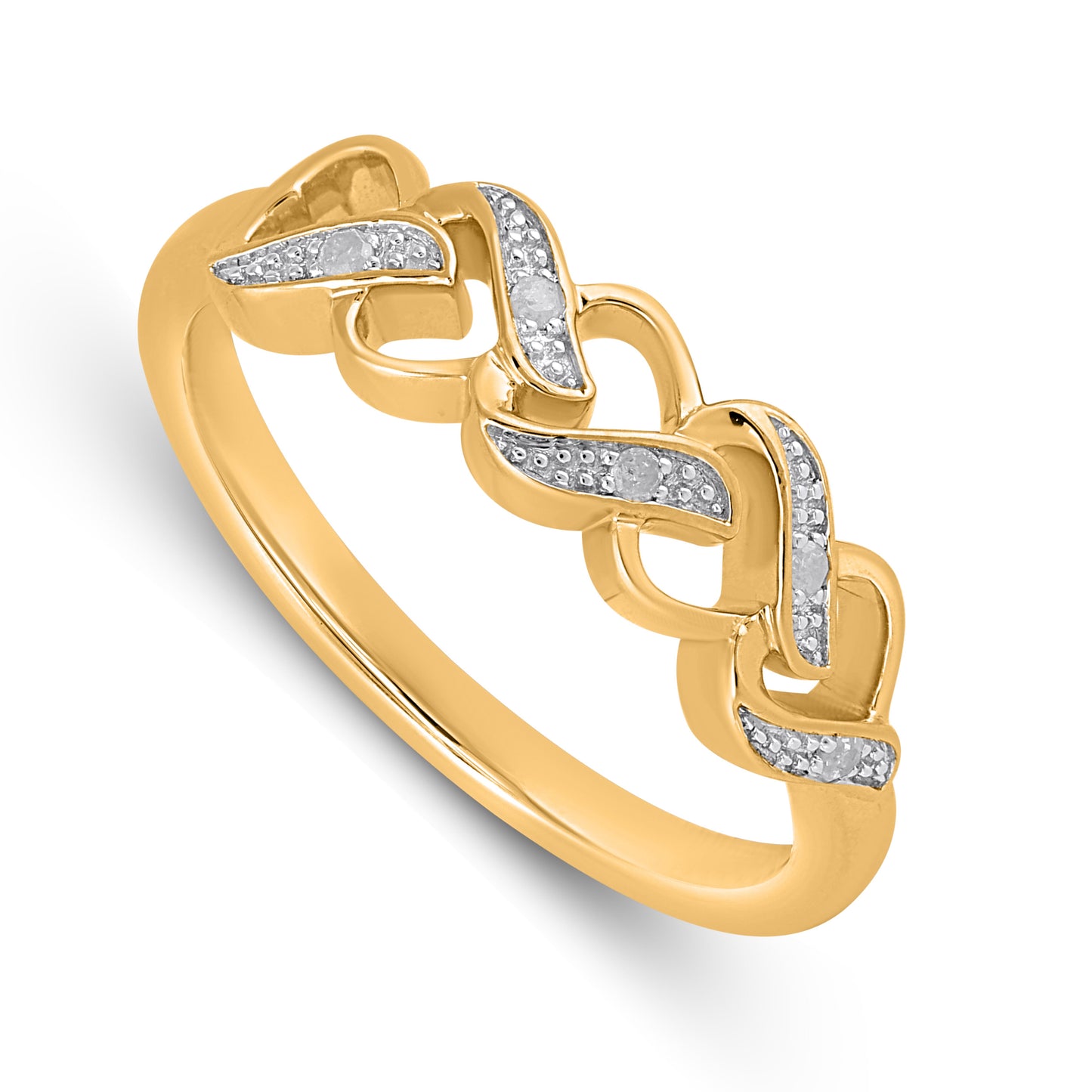 925 Sterling Silver 0.03 Cttw Diamond Ladies Band