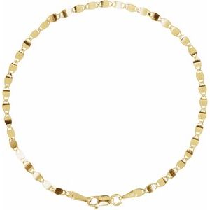 14K Yellow Gold Mirror Chain, Length: 7 1/2 In, Width: 2.7 Mm