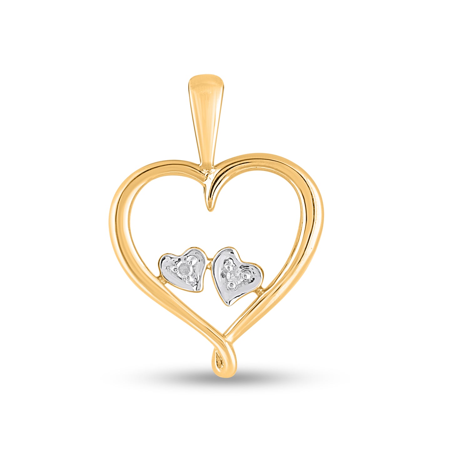925 Sterling Silver 0.01 Cttw Diamond "Heart" Ladies Pendant