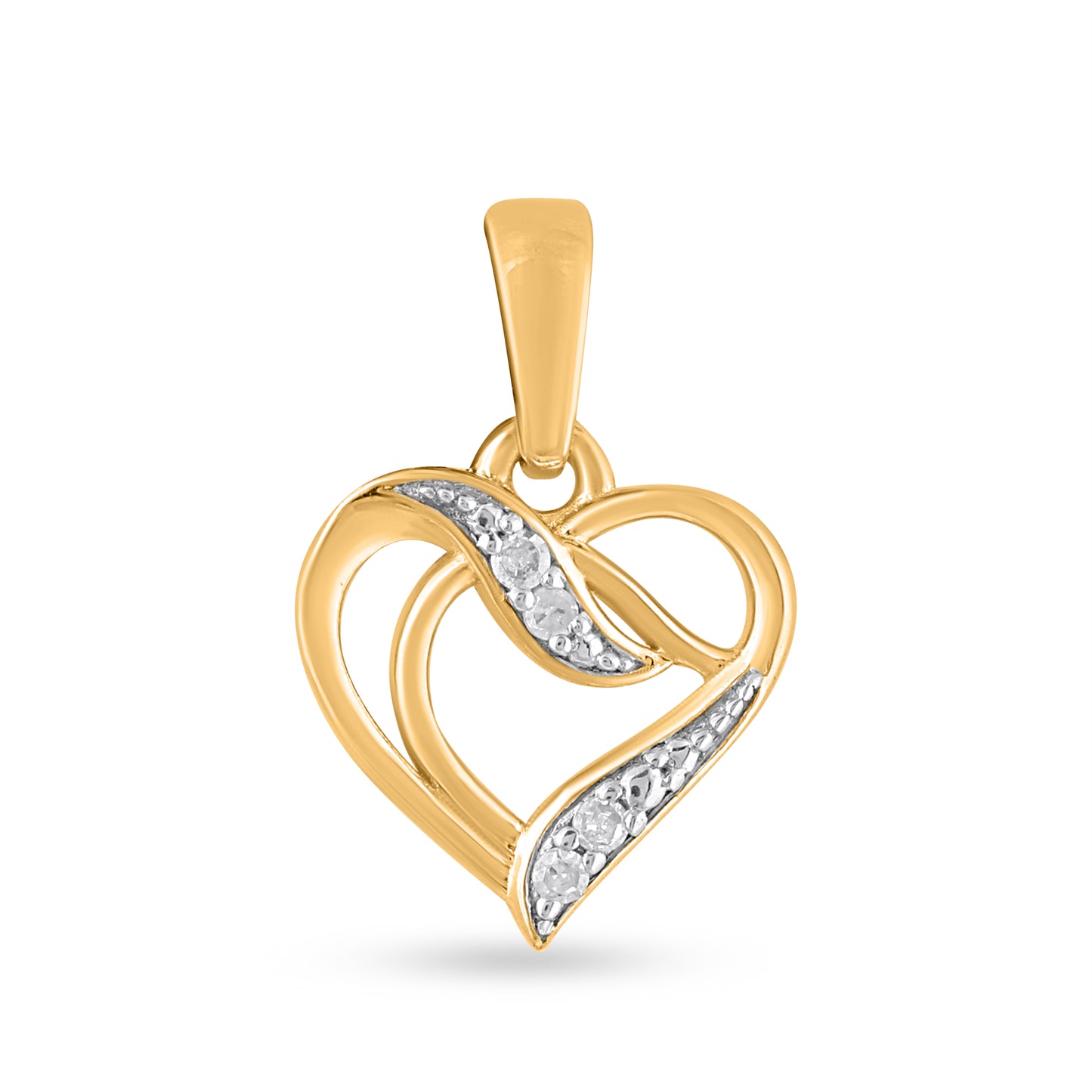 925 Sterling Silver 0.03 Cttw Diamond "Heart" Ladies Pendant