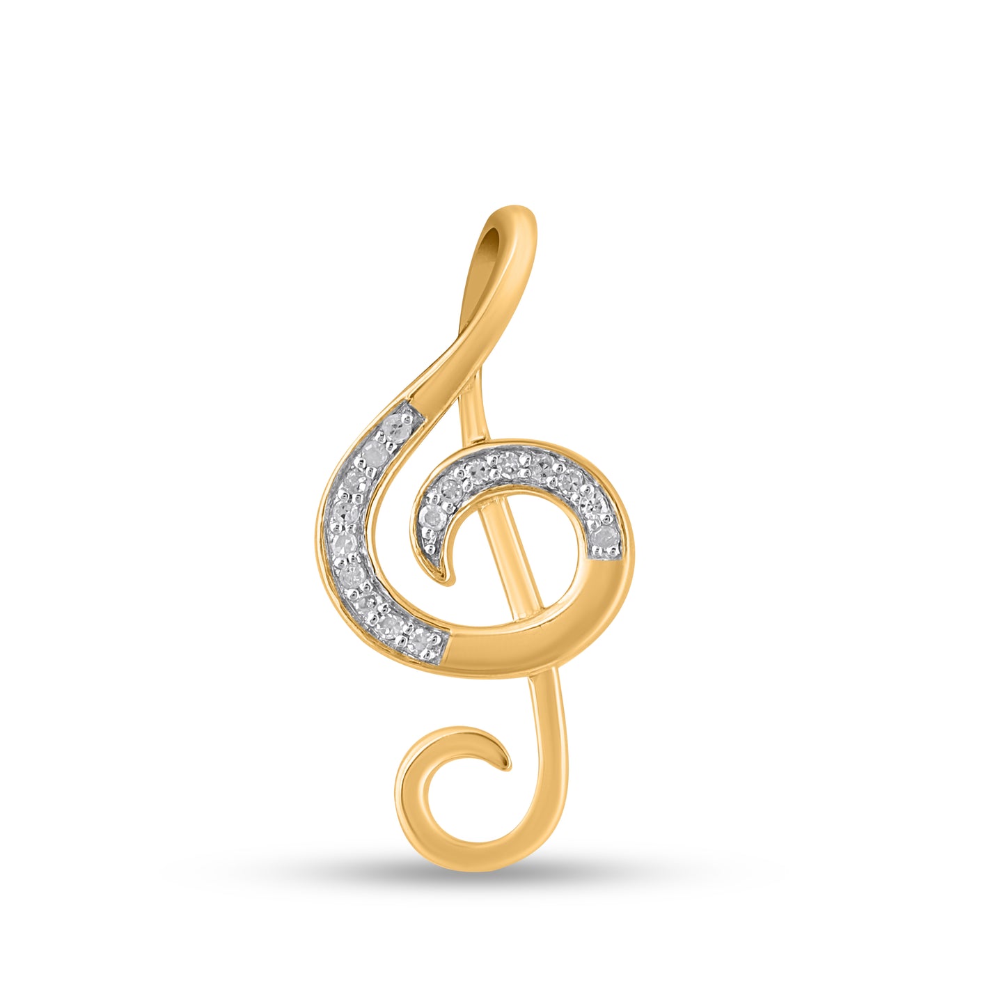 925 Sterling Silver 0.05 Cttw Diamond "Music" Ladies Pendant