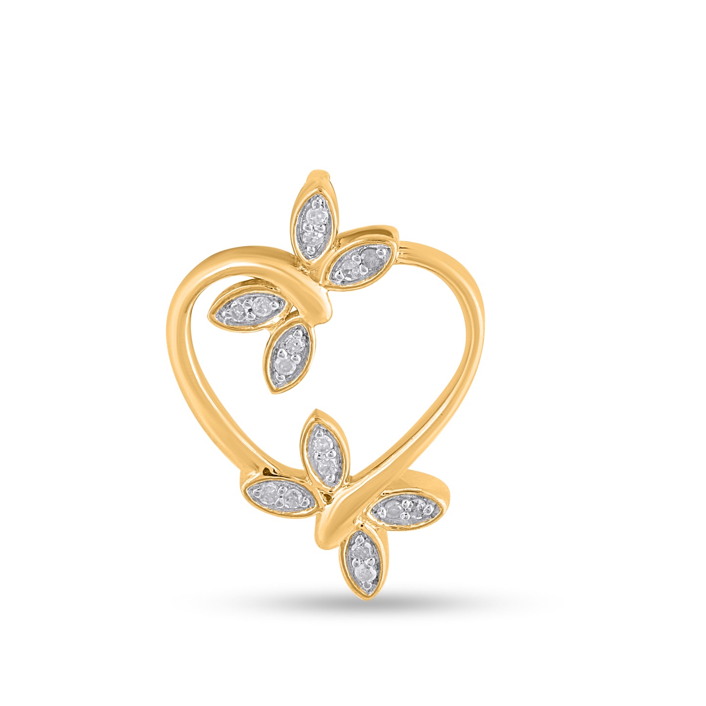 925 Sterling Silver 0.05 Cttw Diamond "Heart" Ladies Pendant
