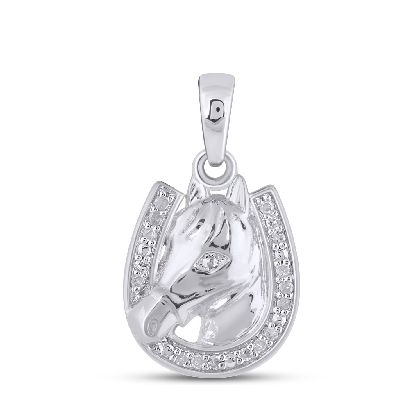925 Sterling Silver 0.05 Cttw Diamond Ladies Pendant