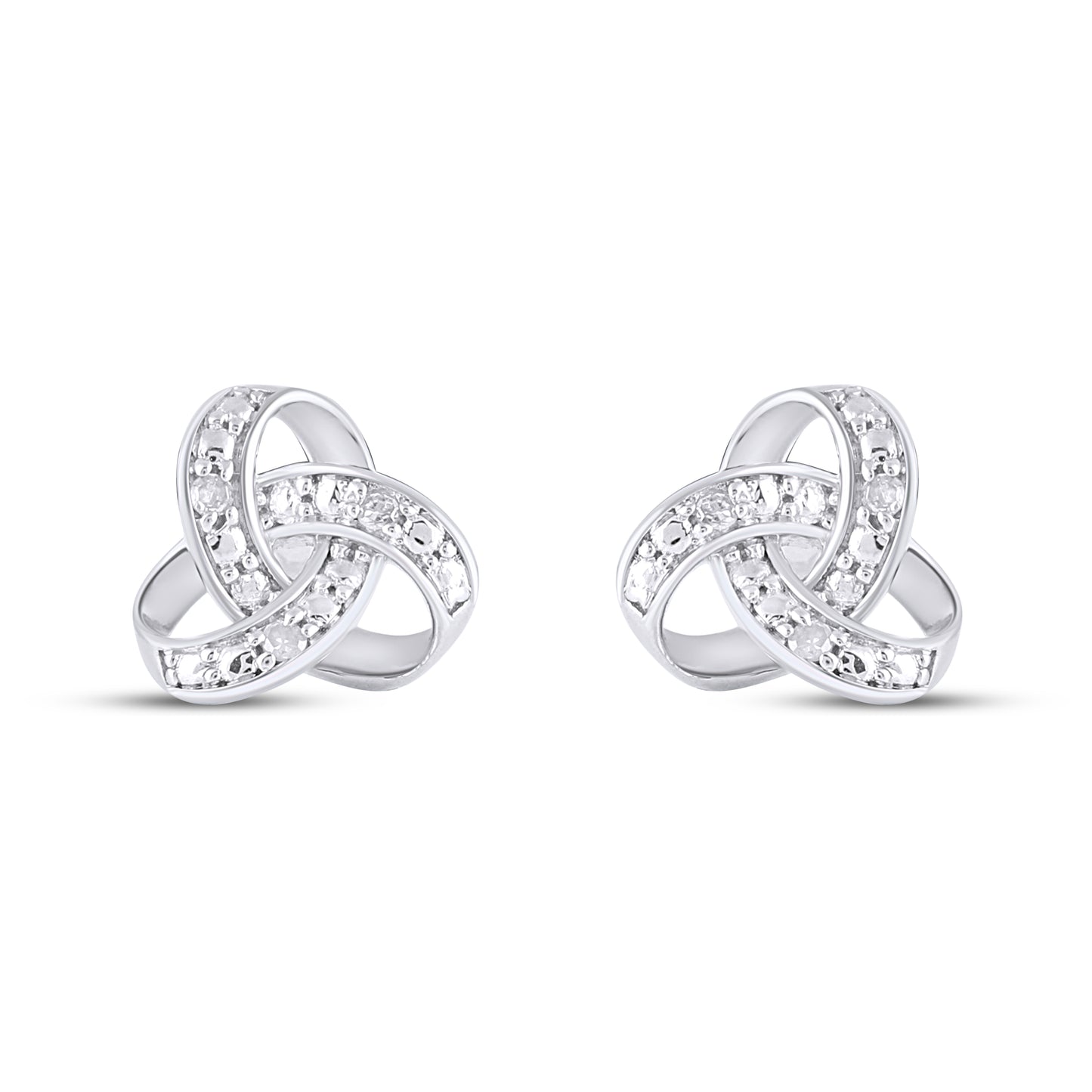 925 Sterling Silver 0.02 Cttw Diamond Earring