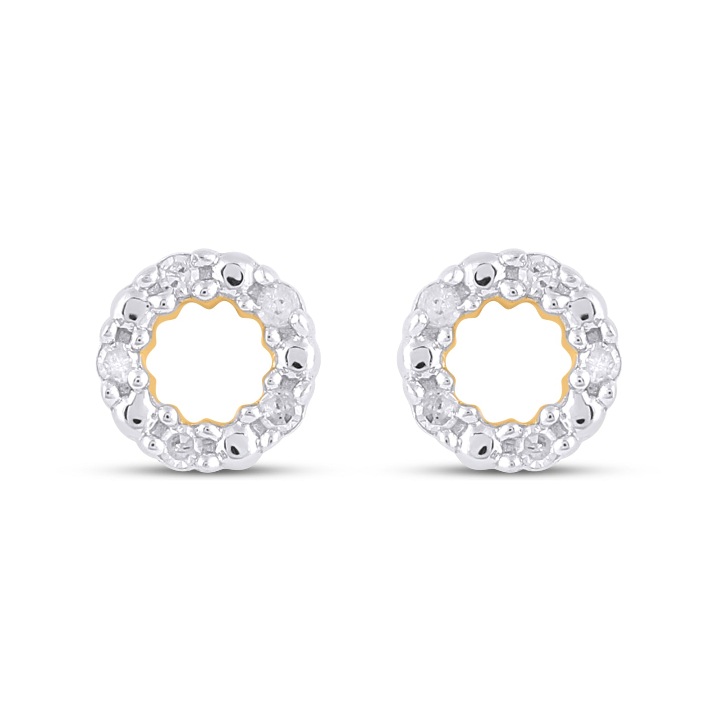 925 Sterling Silver 0.03 Cttw Diamond Earring