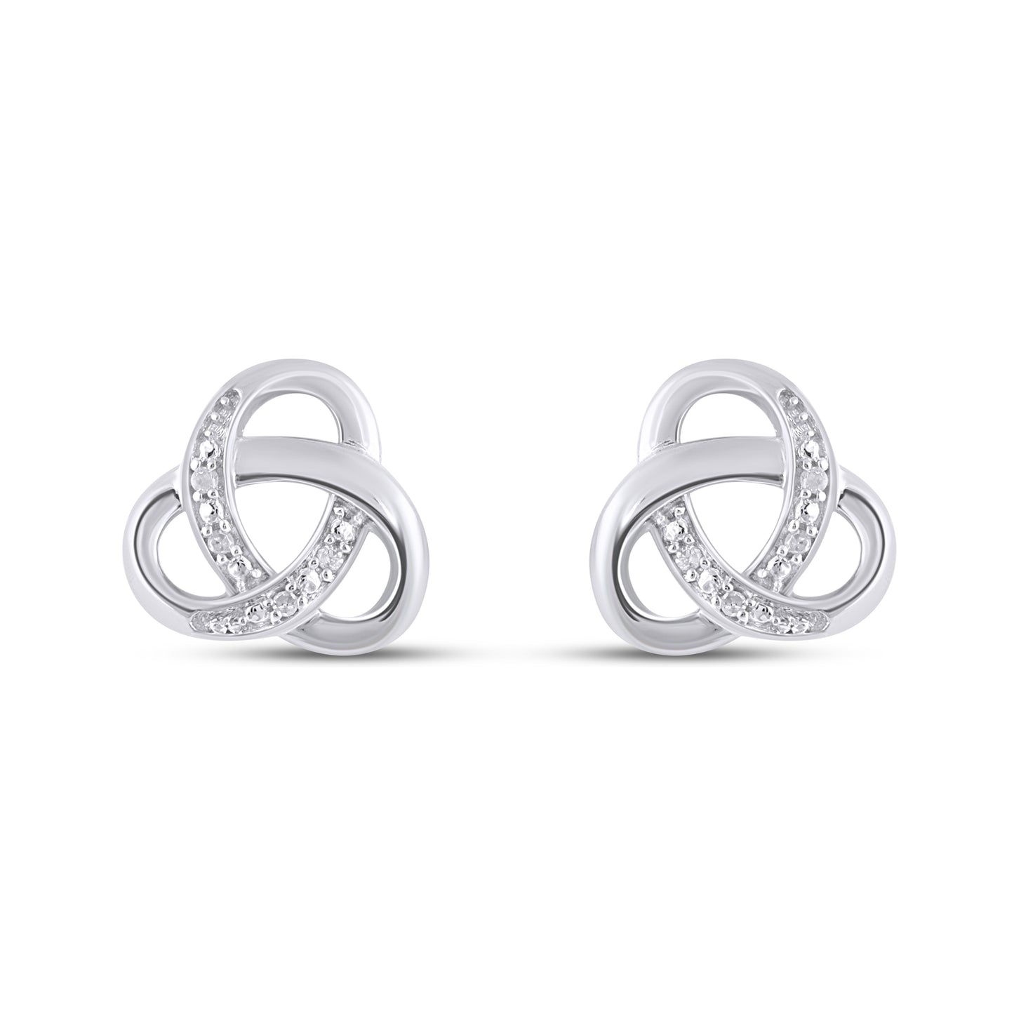 925 Sterling Silver 0.02 Cttw Diamond Earring