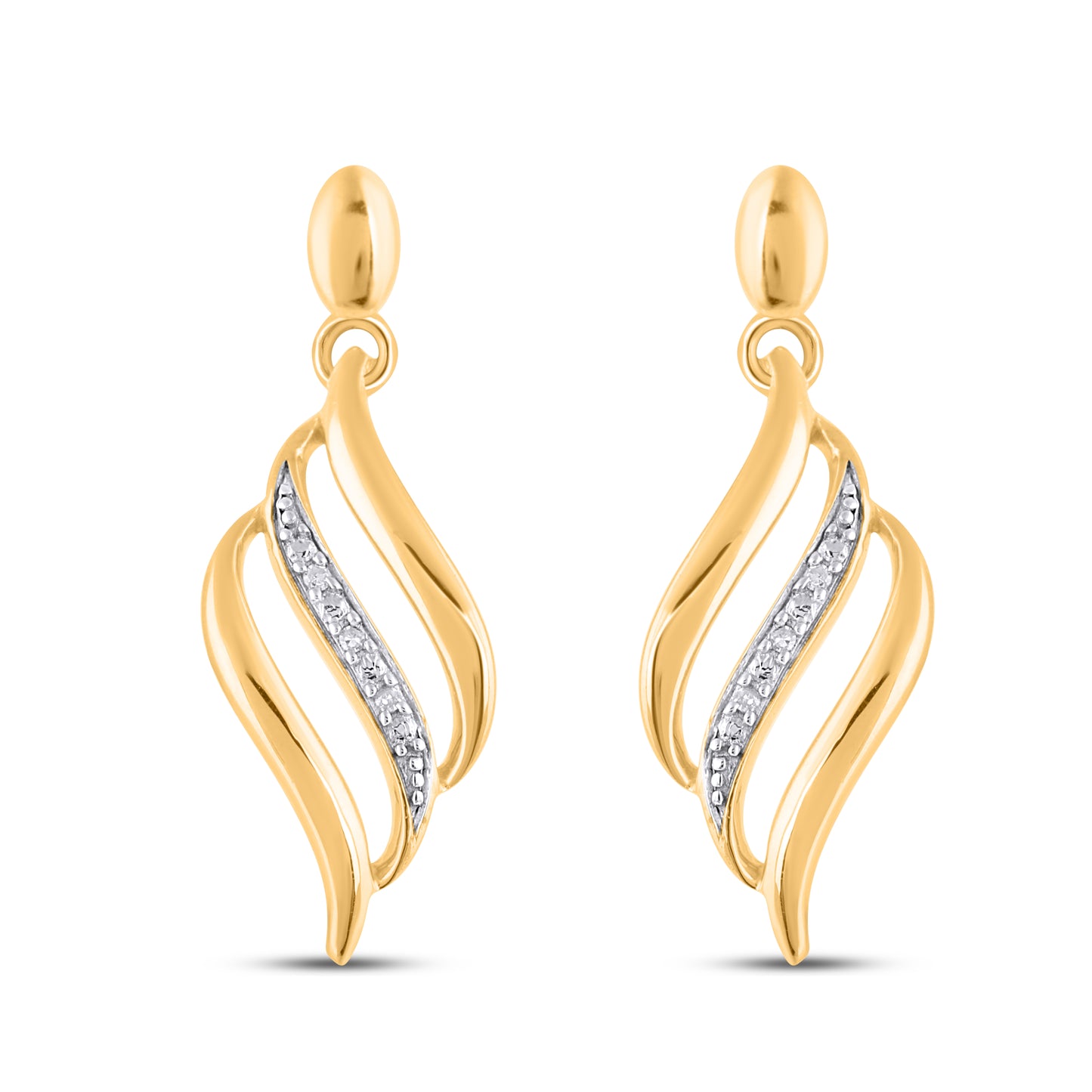 925 Sterling Silver 0.025 Cttw Diamond Earring