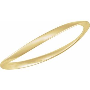 14K Yellow Gold 4 Mm 7 1/2 In Polished Wavy Bangle Bracelet