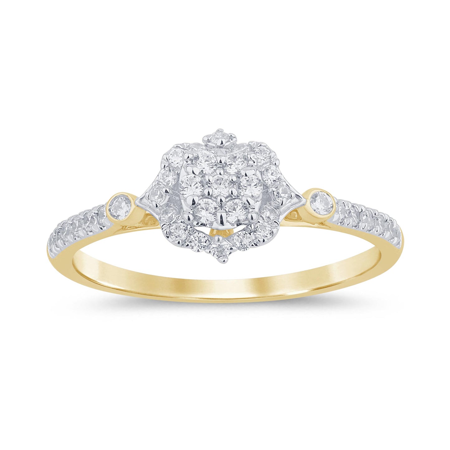 14K Yellow Or White Gold Diamond Ladies Ring
