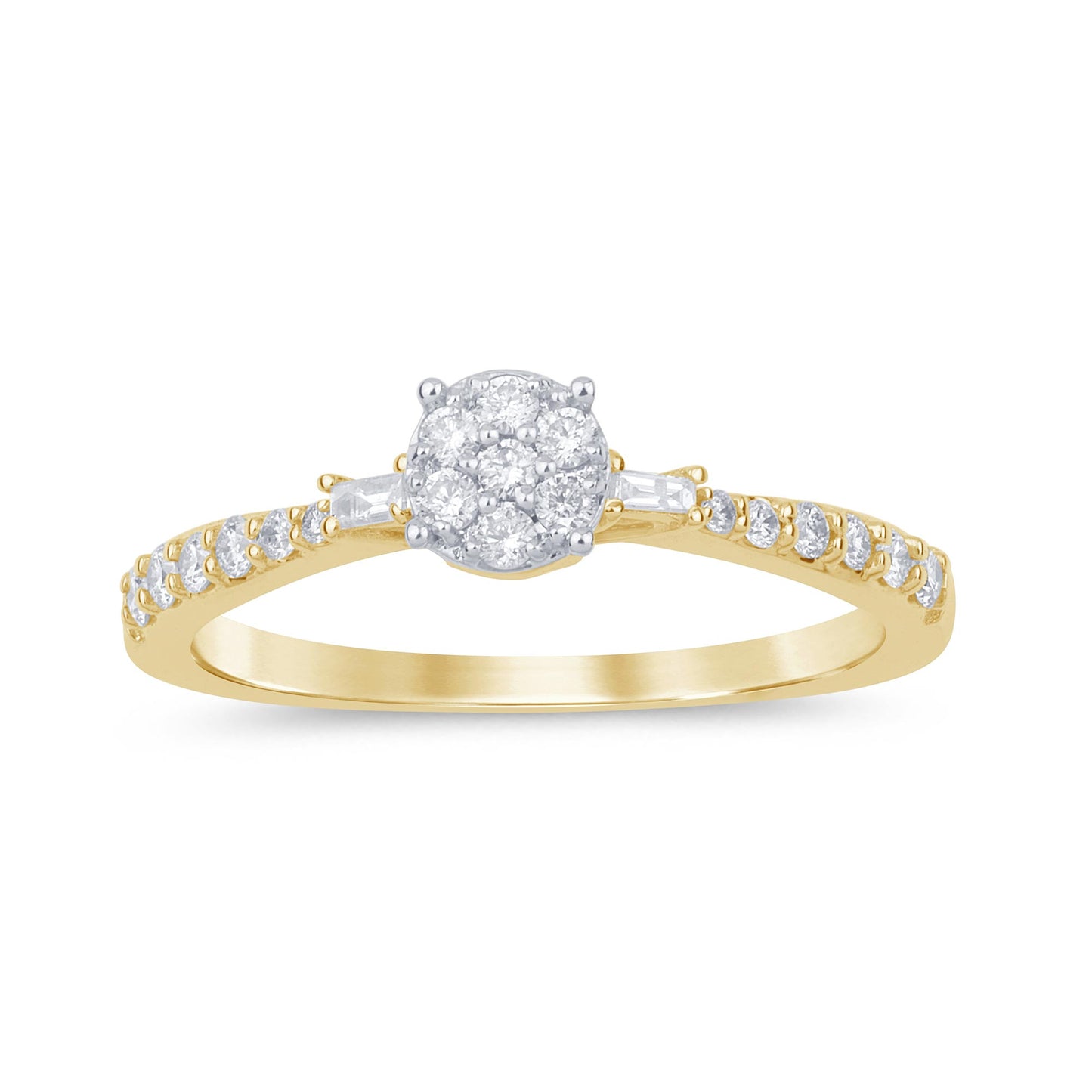 14K Yellow Or White Gold Diamond Ladies Ring