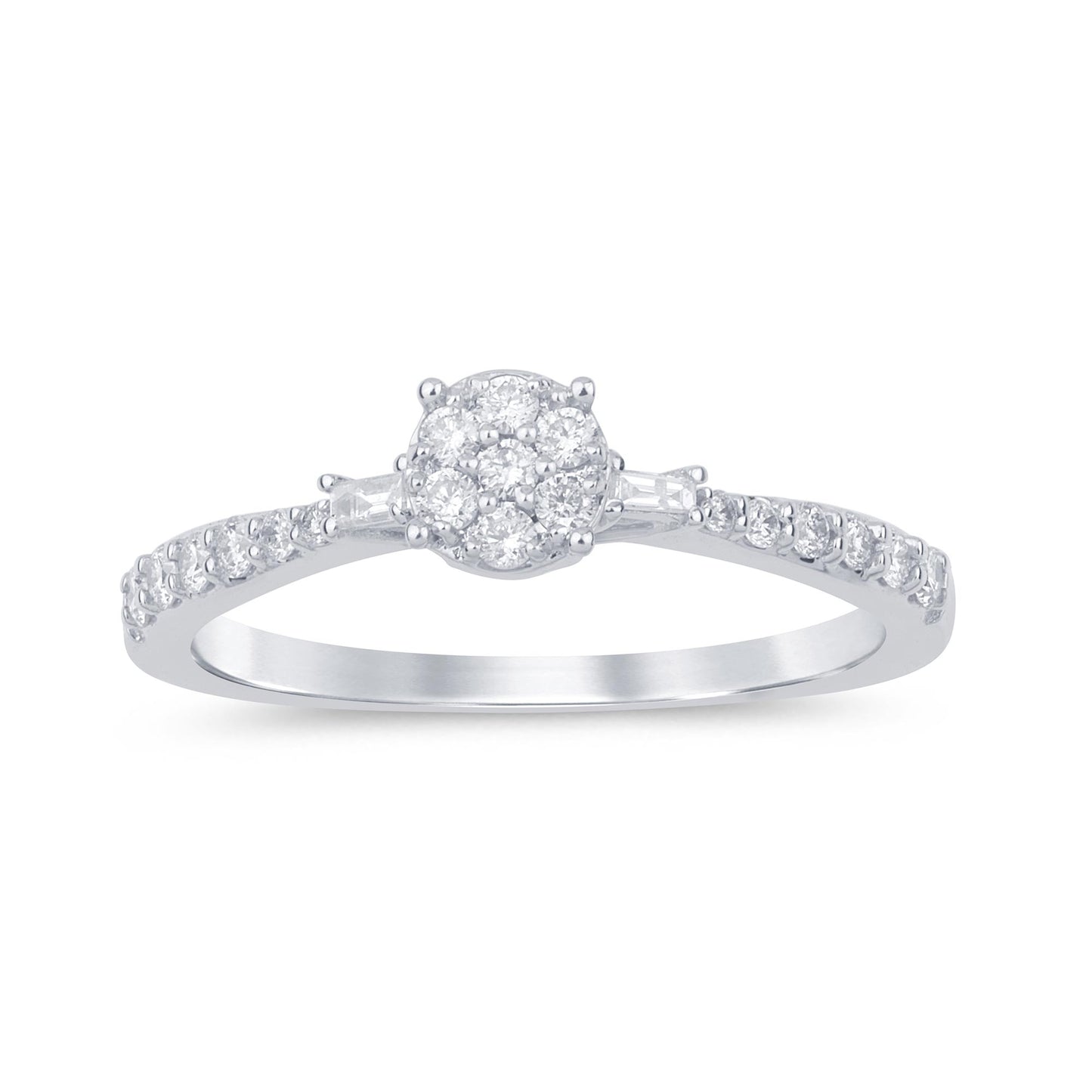 14K Yellow Or White Gold Diamond Ladies Ring