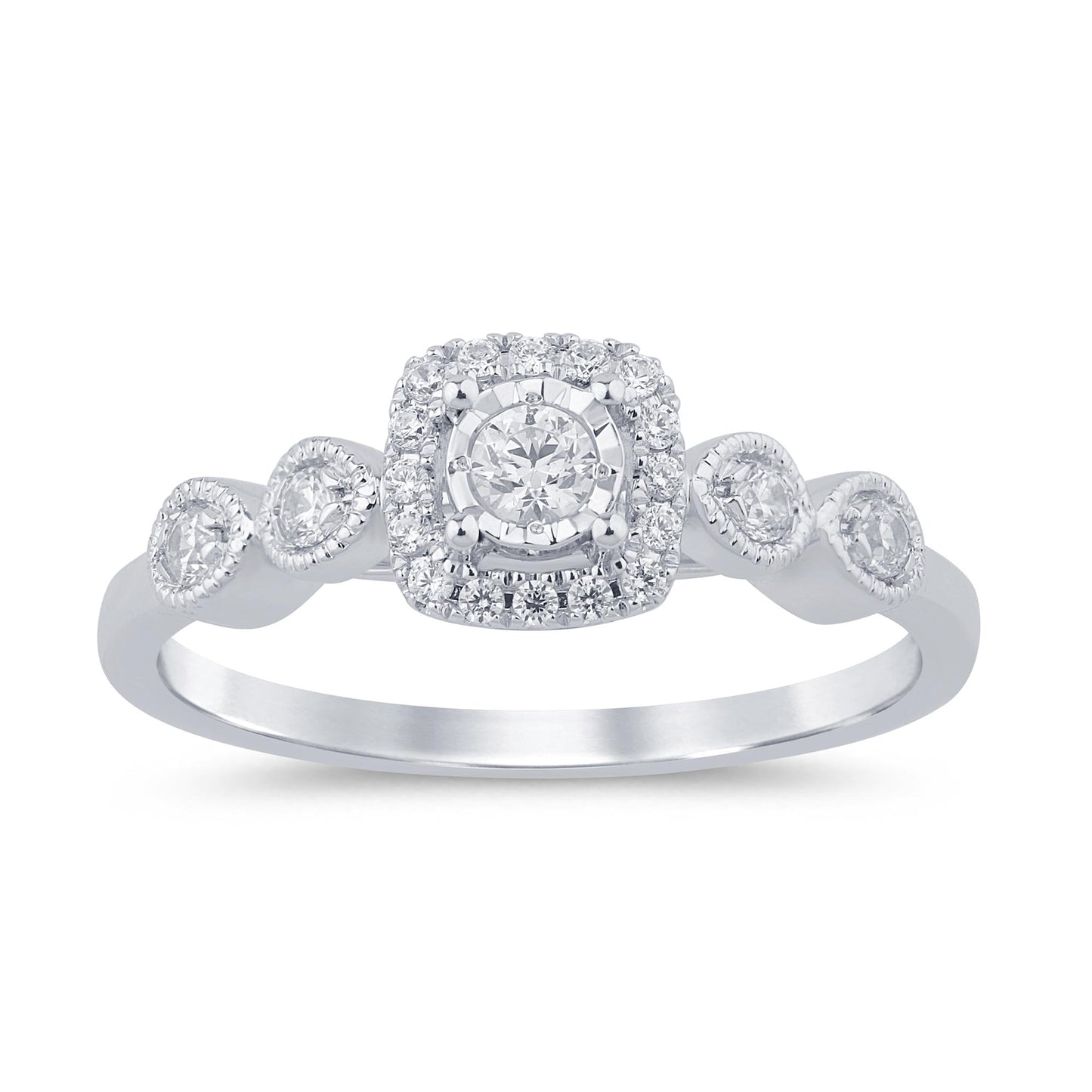 14K Yellow Or White Gold Diamond Ladies Ring