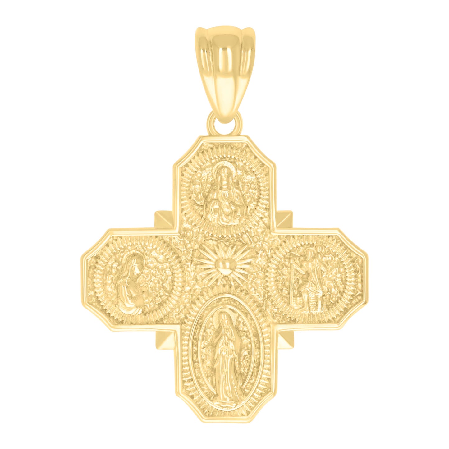 Sterling Silver Mens 4-Ways Cross Religious Charm Pendant