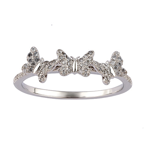 14K White Gold 0.14  Cttw Diamond Ladies Ring