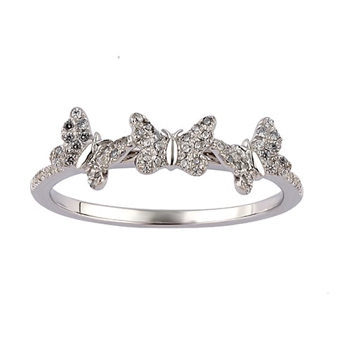 14K White Gold 0.15 Cttw Diamond Ladies Ring