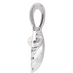 14K Yellow Or White Gold Or Sterling Silver 2 Mm Cultured White Seed Pearl Family Shell Pendant