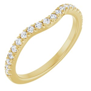 14K Yellow Gold Round 1.5 Mm Polished 1/4 Ctw Lab-Grown Diamond Contour Band Size 7