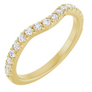 14K Yellow Gold Round 1.7 Mm Polished 1/3 Ctw Lab-Grown Diamond Contour Band Size 7