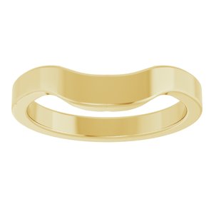 14K Yellow Gold Polished Contour Band Ring Size 7, Thickness: 1.5 mm