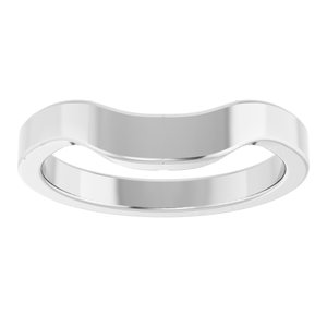 10K White Gold Rhodium-Plated Polished Contour Band Size 7