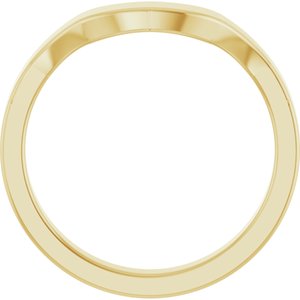 14K Yellow Gold Polished Contour Band Ring Size 7, Thickness: 1.5 mm