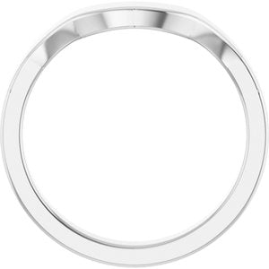 10K White Gold Rhodium-Plated Polished Contour Band Size 7