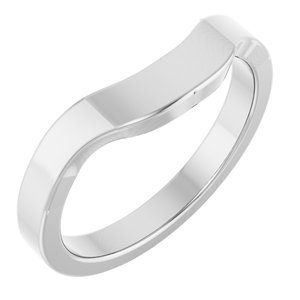 10K White Gold Rhodium-Plated Polished Contour Band Size 7